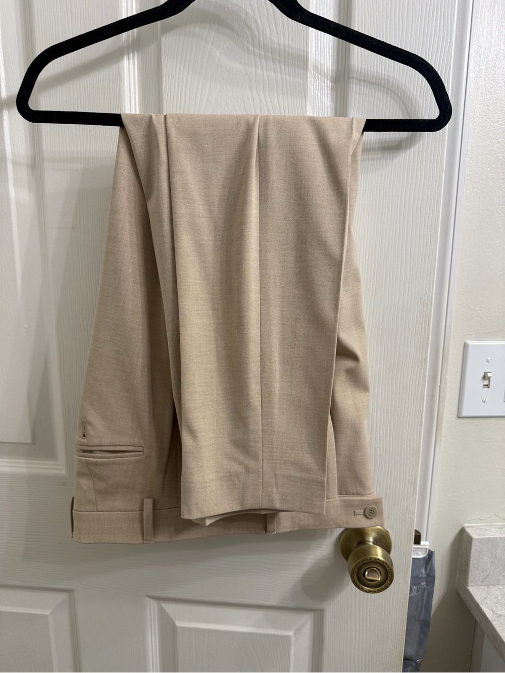 Egara Men's Light Beige Dress Pants